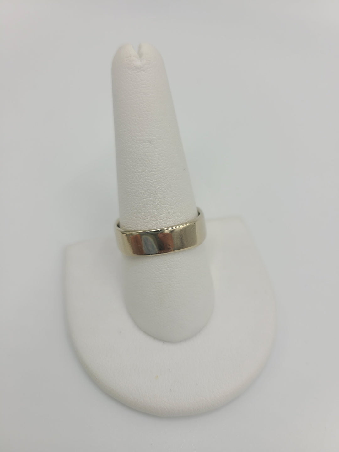 k671 Simple Unisex 14kt White Gold Squared Wide Wedding Band