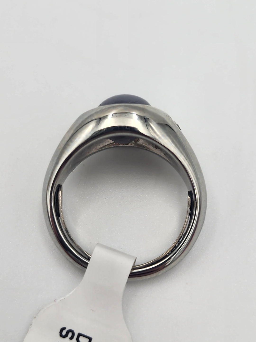 m717 Stunning 14kt White Gold Star Sapphire and Diamond Ring