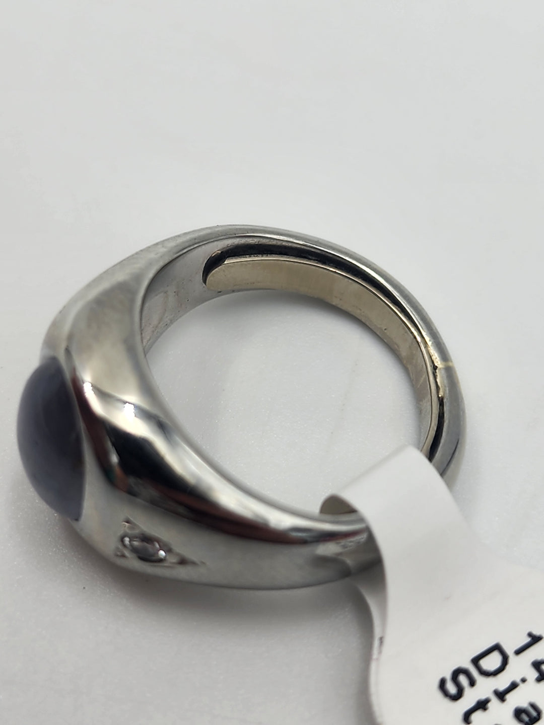 m717 Stunning 14kt White Gold Star Sapphire and Diamond Ring