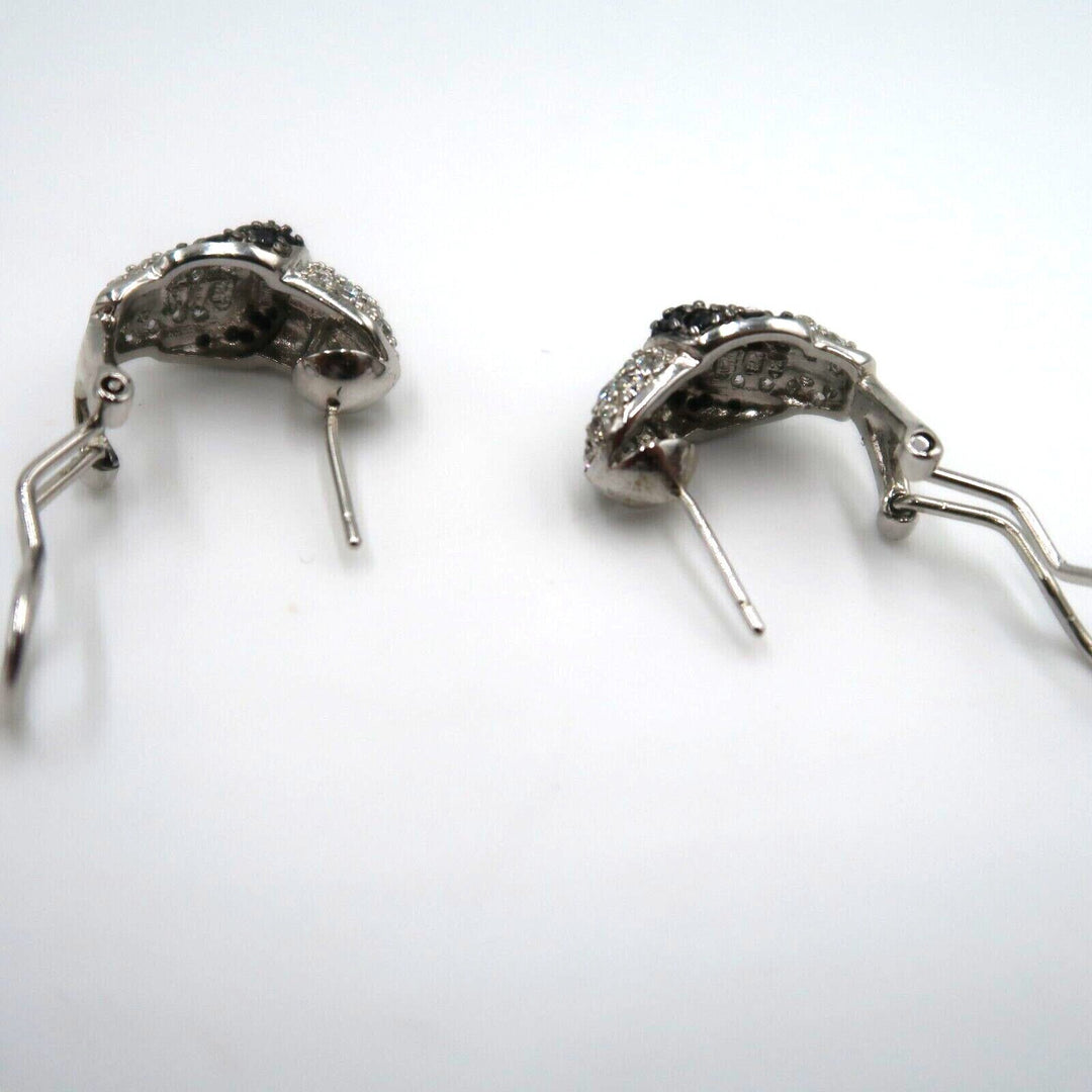 t593 Vintage Pair of Sterling Cubic Zirconia Vintage Charles Winston Earrings