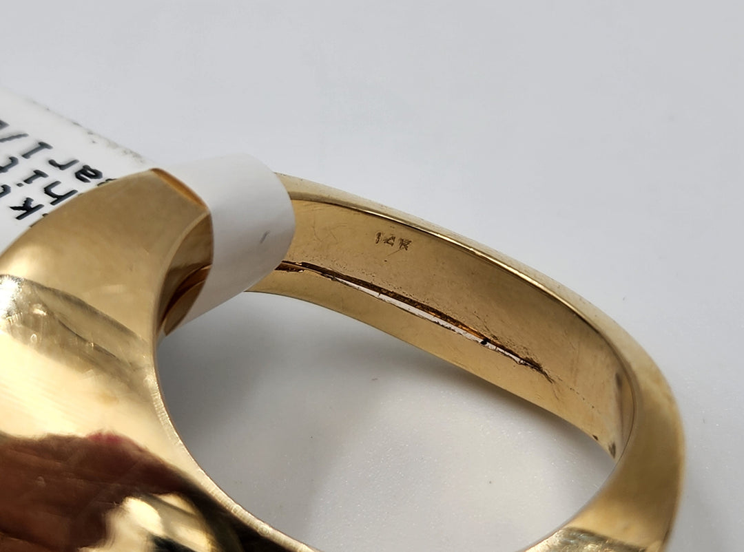 e386 Gorgeous Tahitian Pearl and Diamond Ring in 14kt Yellow Gold