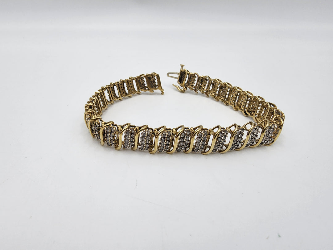u977 Stunning Diamond Tennis Bracelet in 10kt Yellow Gold Over 3CTS!!