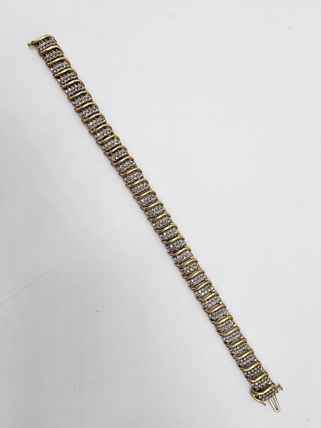 u977 Stunning Diamond Tennis Bracelet in 10kt Yellow Gold Over 3CTS!!