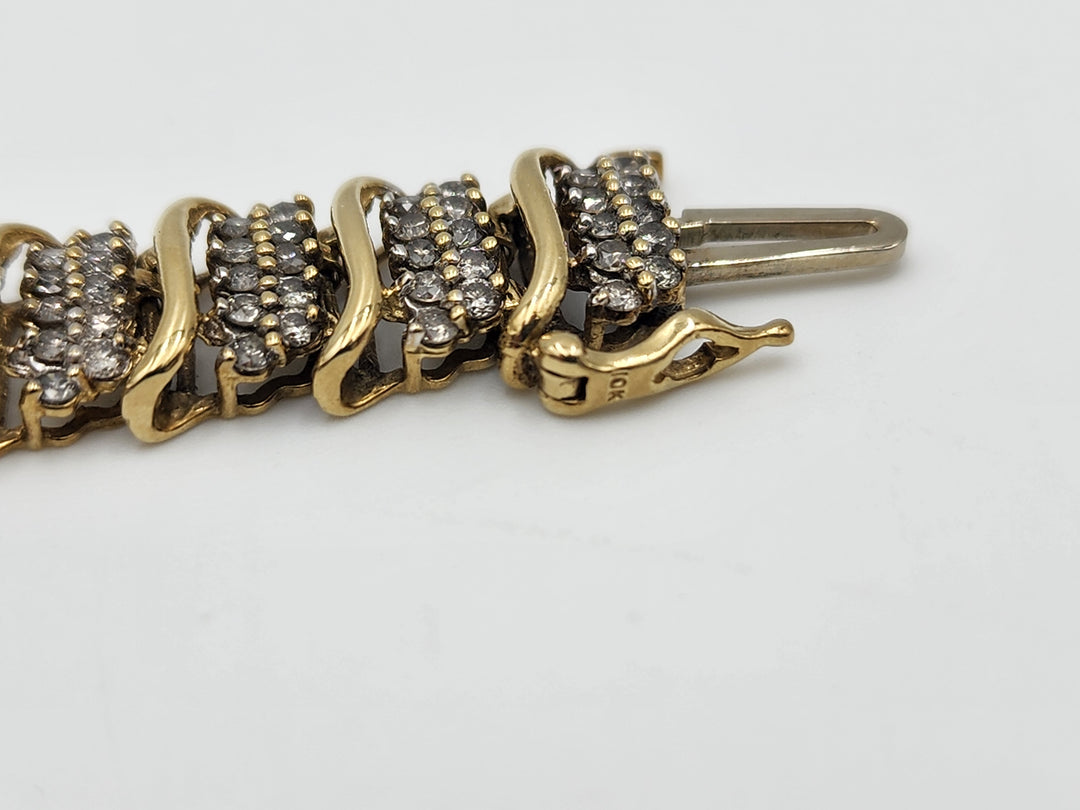 u977 Stunning Diamond Tennis Bracelet in 10kt Yellow Gold Over 3CTS!!