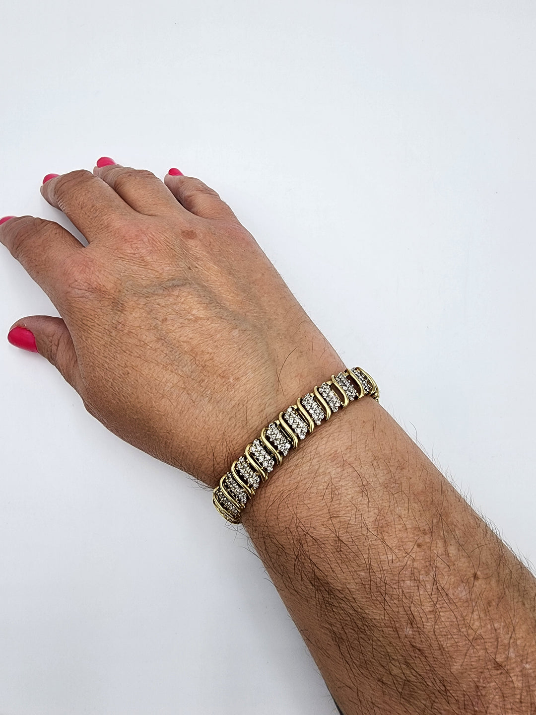 u977 Stunning Diamond Tennis Bracelet in 10kt Yellow Gold Over 3CTS!!