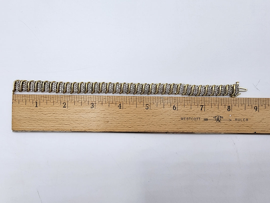 u977 Stunning Diamond Tennis Bracelet in 10kt Yellow Gold Over 3CTS!!