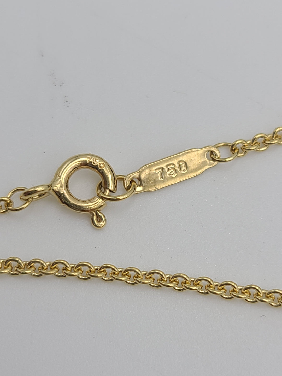 k803 Beautiful Ladies 18kt Yellow Gold Tiffany and Co Puffy Diamond Heart and Heart ID Tag on 24" Tiffany Necklace