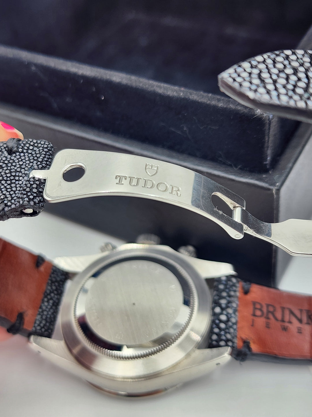 e668 Nice Men's Tiger Woods Tudor Automatic Wristwatch with Box and Papers