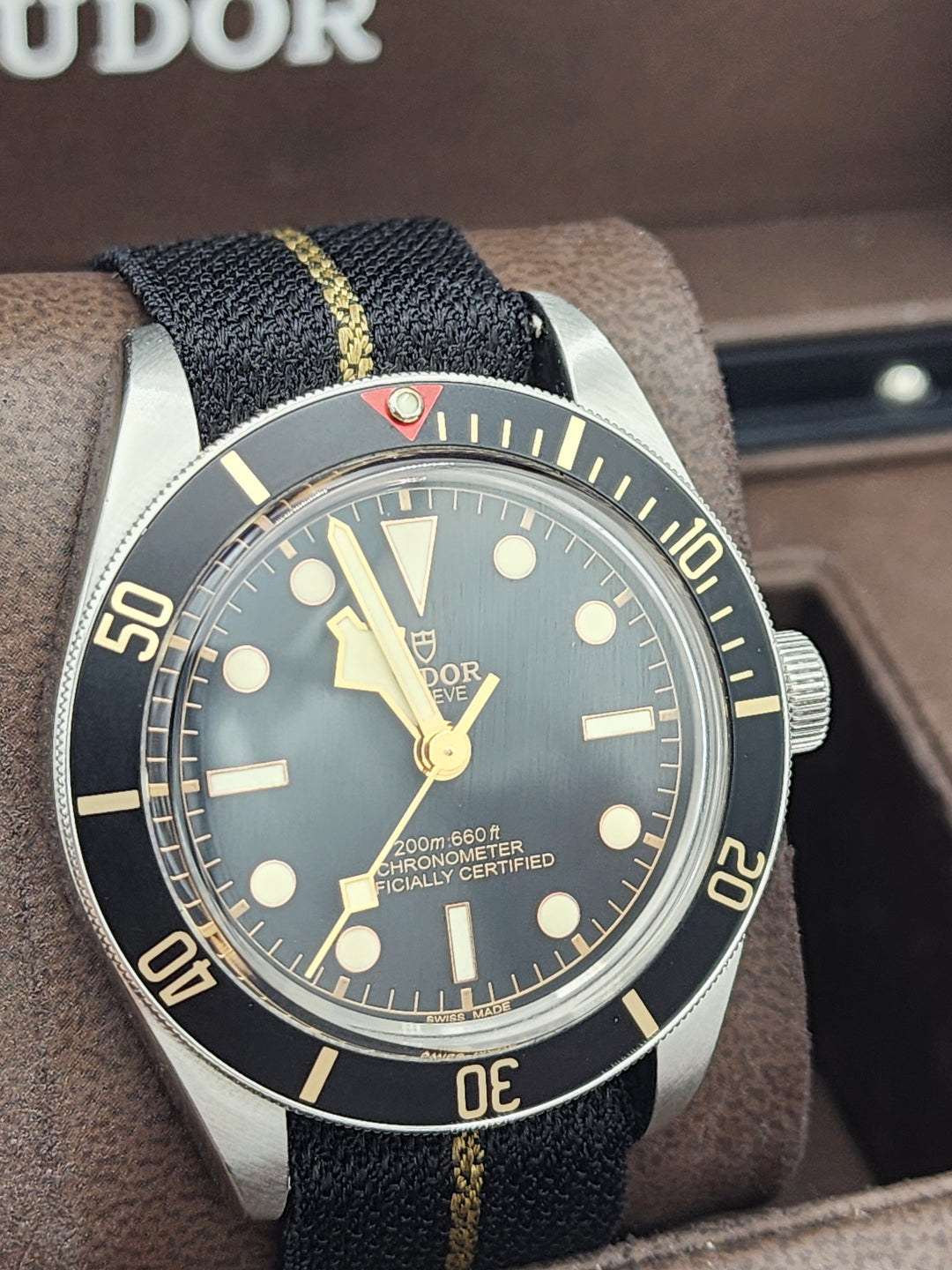 e667 Handsome Men's Tudor Black Bay 58 Automatic Wristwatch with Box and Papers