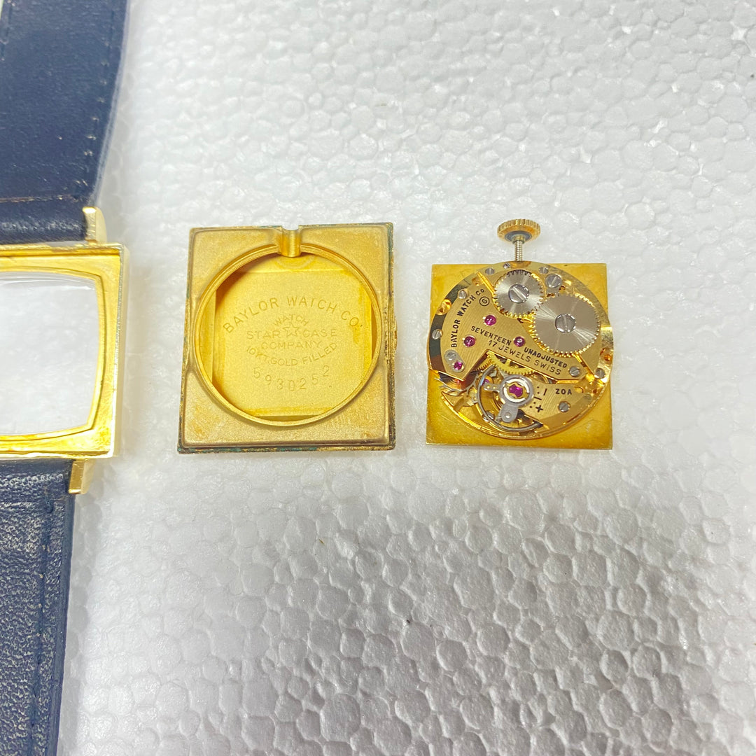 u291 Vintage Baylor Swiss Made 10K Gold Filled 17J Mechanical Men's Wrist Watch