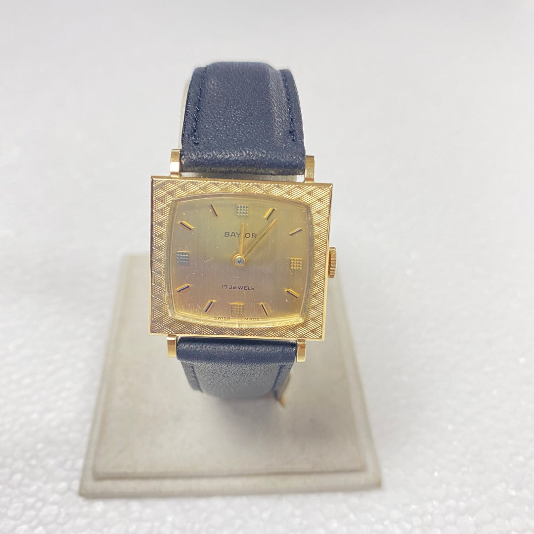 u291 Vintage Baylor Swiss Made 10K Gold Filled 17J Mechanical Men's Wrist Watch