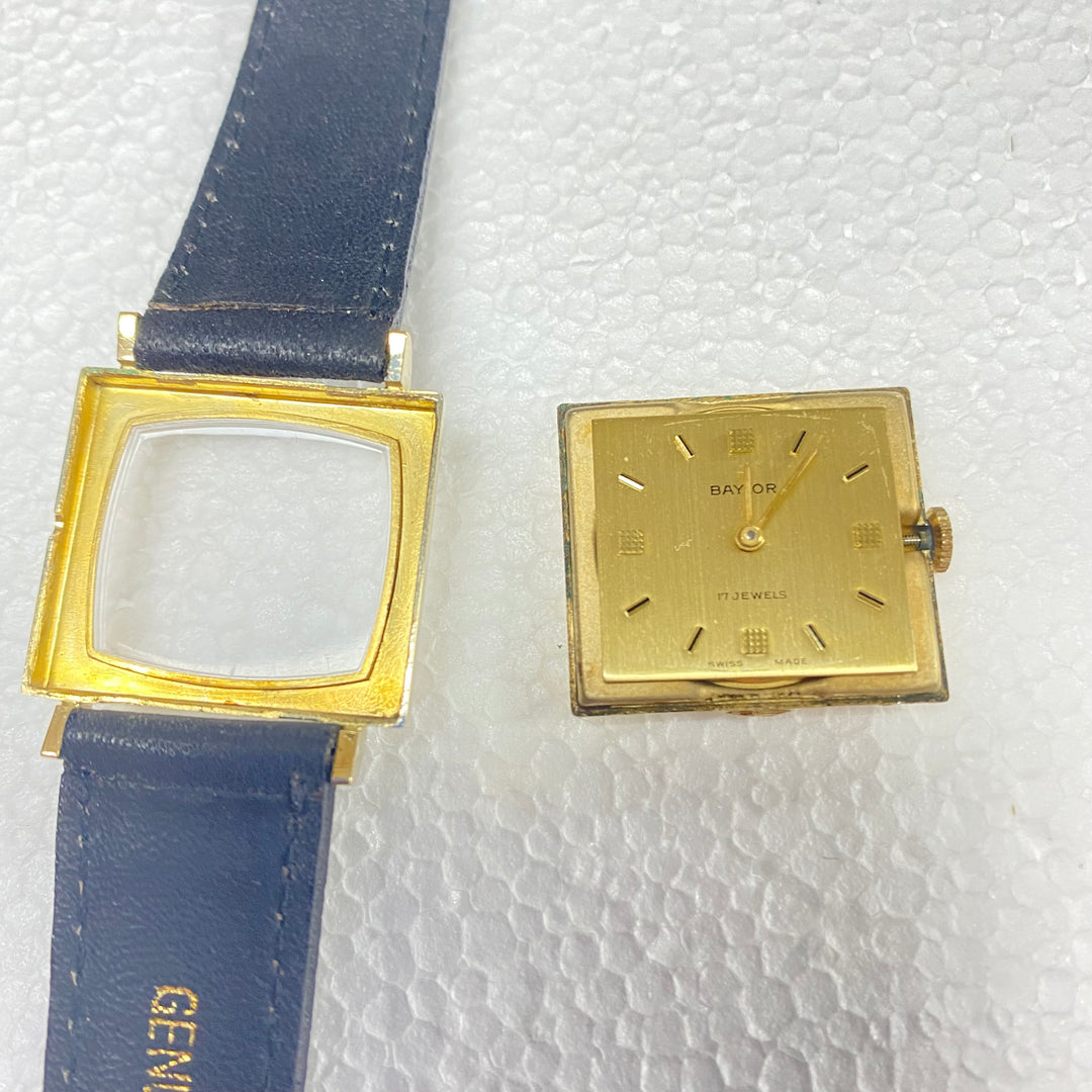 u291 Vintage Baylor Swiss Made 10K Gold Filled 17J Mechanical Men's Wrist Watch