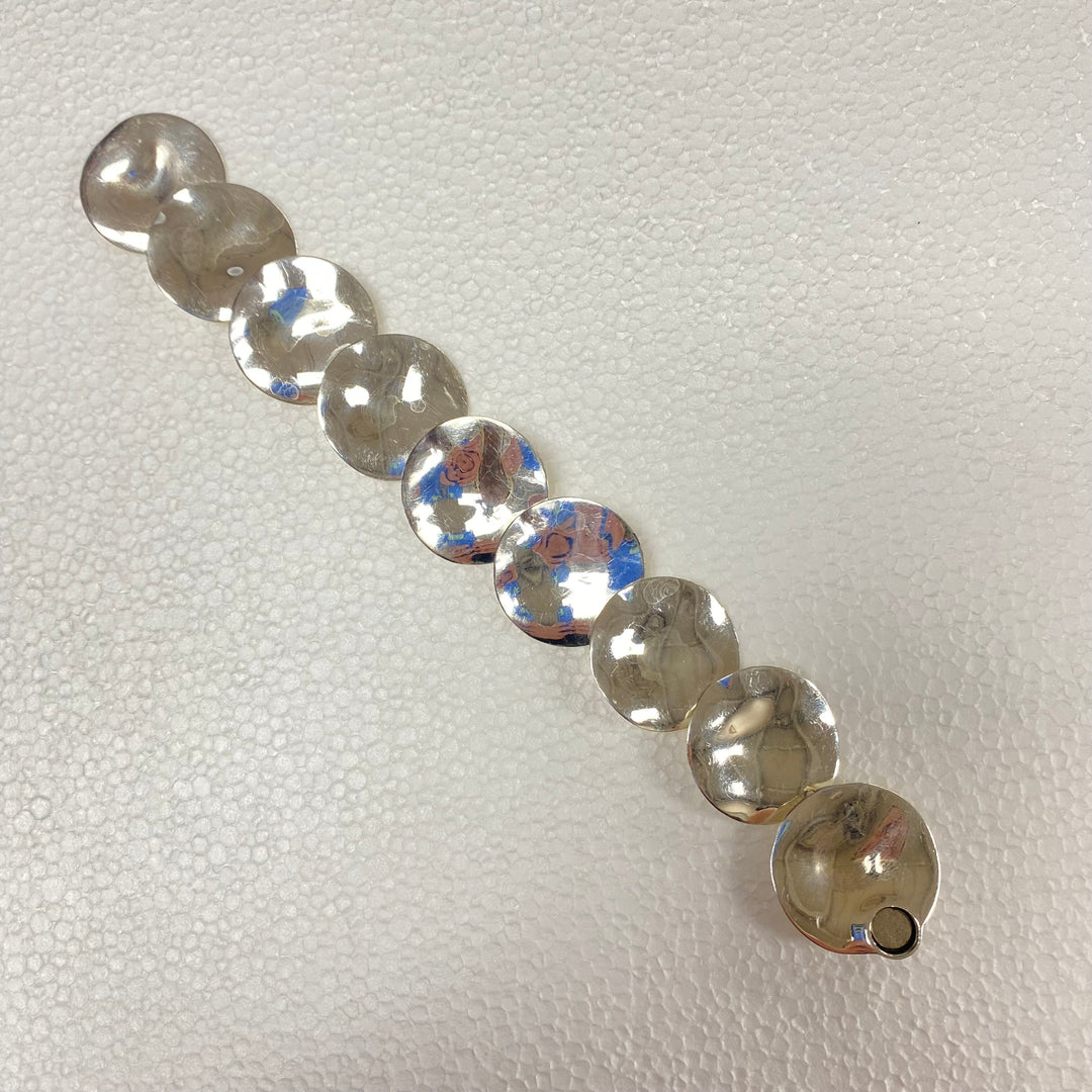 u293 Vintage Elegant Sterling Silver 925 Women's Discs Link Bracelet