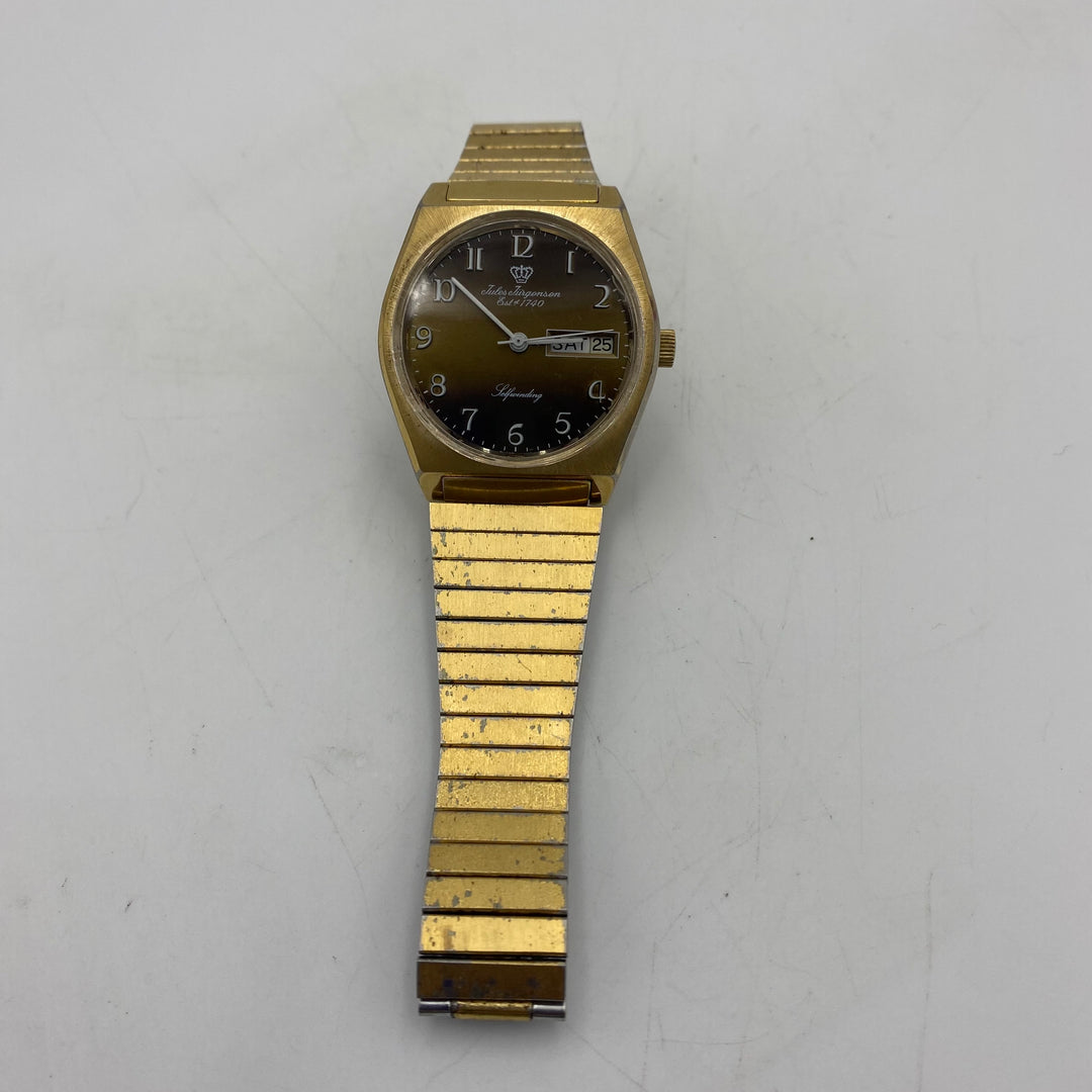 u305 Vintage Jules Jurgenson Automatic Stainless 17J Swiss Men's Wrist Watch