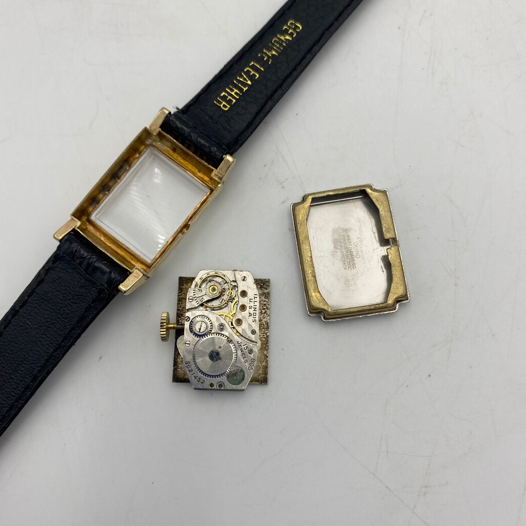 u307 Vintage Illinois USA 10K RGP Bezel Mechanical 15J Men's Wrist Watch