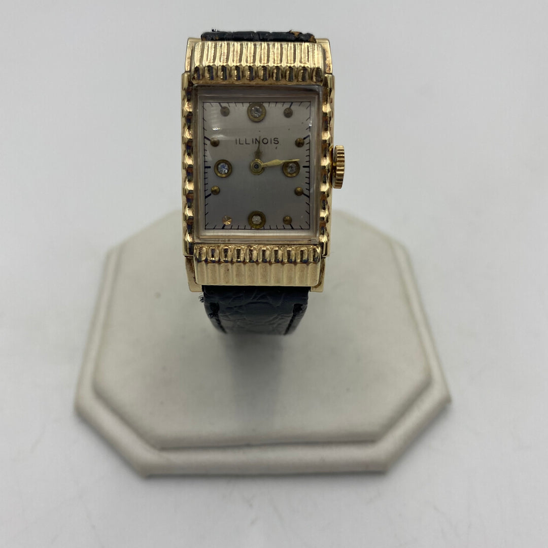 u307 Vintage Illinois USA 10K RGP Bezel Mechanical 15J Men's Wrist Watch