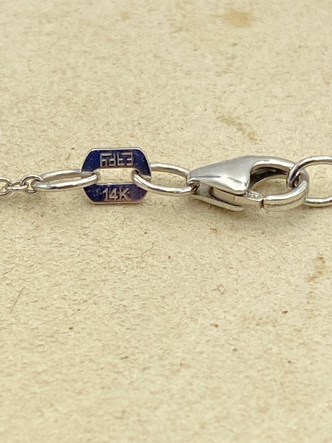 u346 Vintage 14K White Gold .20cts Diamond Heart Pendant Chain Necklace 18" Long