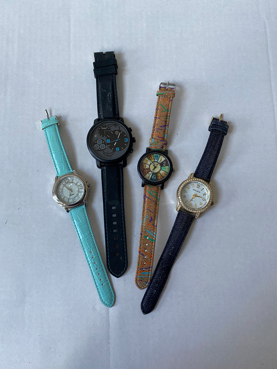 u356 Vintage Lot of 4 Elegant Unisex Wrist Watches Overstock Inventory 20% off