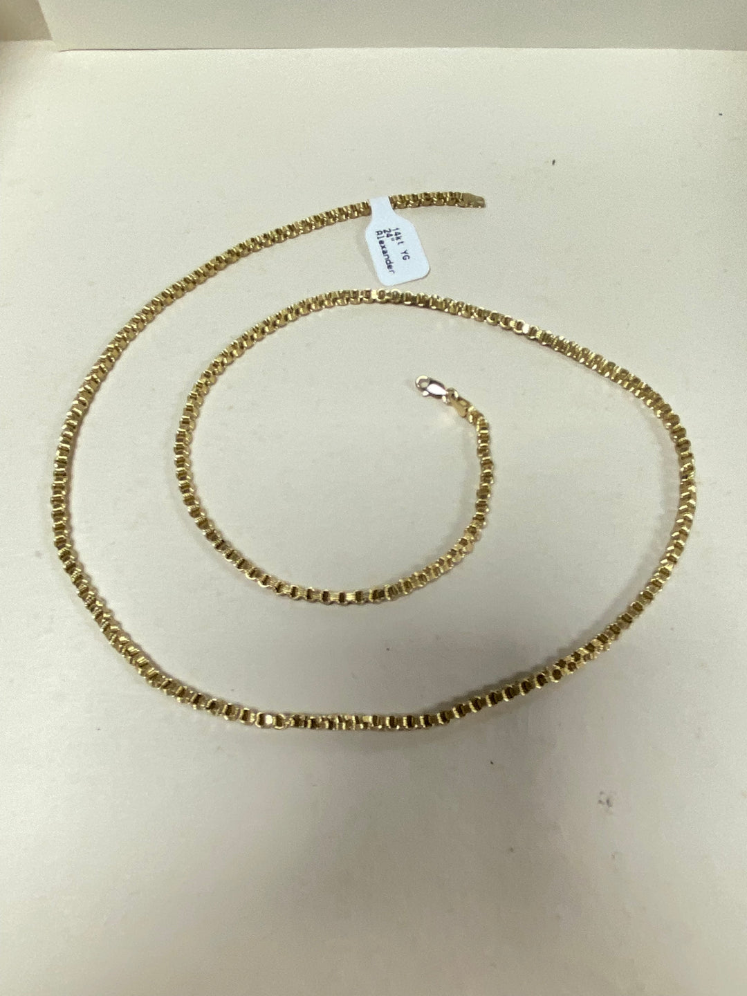 u370 Vintage 14K Yellow Gold Thick Alexander Link Chain Necklace 24" Long