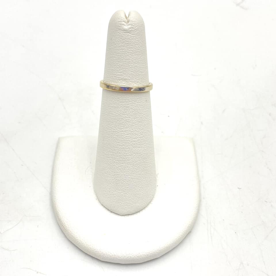 u374 Vintage White Yellow Gold Women's Men's Wedding Band Ring Size 4.75-5