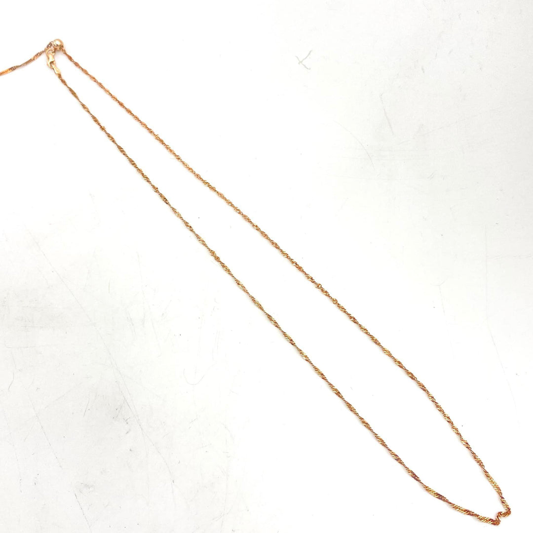 u384 Vintage Sterling Silver Gold Tone Link Chain Necklace 24" Long Adjustable