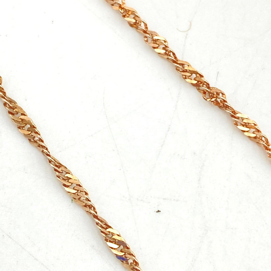 u384 Vintage Sterling Silver Gold Tone Link Chain Necklace 24" Long Adjustable