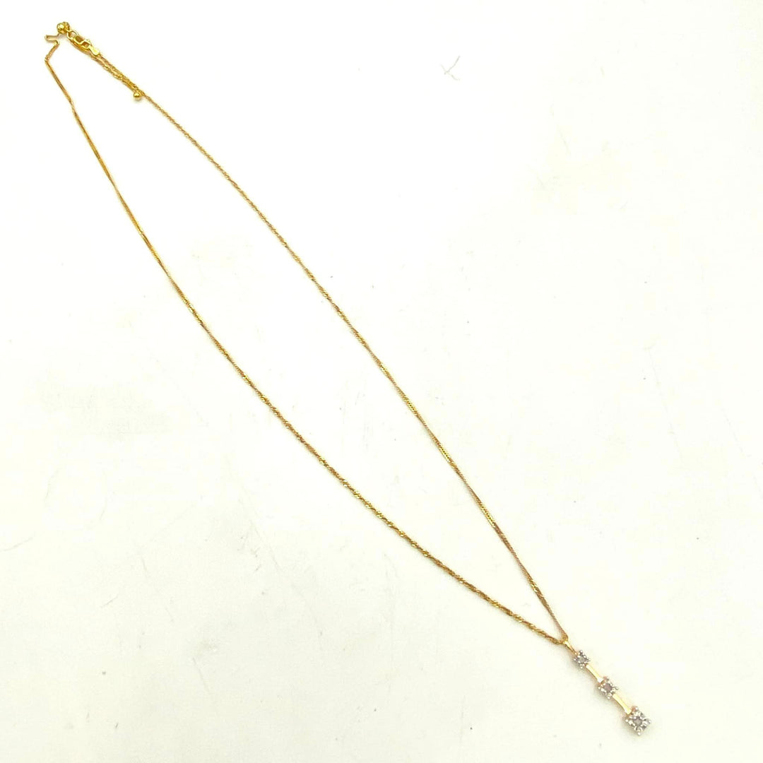 u385 Vintage Sterling Silver Gold Tone Pendant Link Chain Necklace 24" Long
