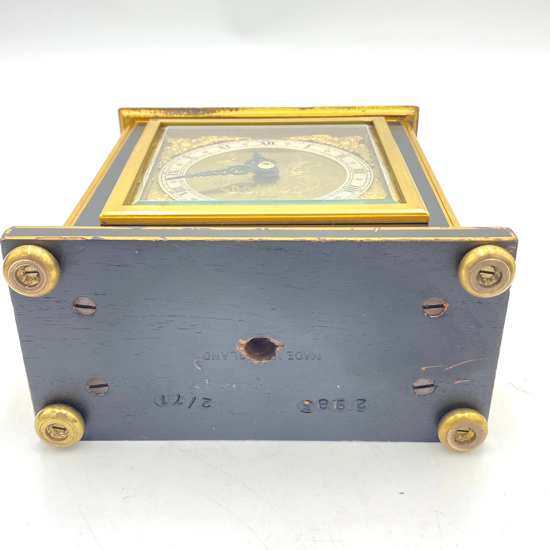 u424 Elliott London Chinoiserie Table Clock Cinnabar Hand Paint Japanese Motif