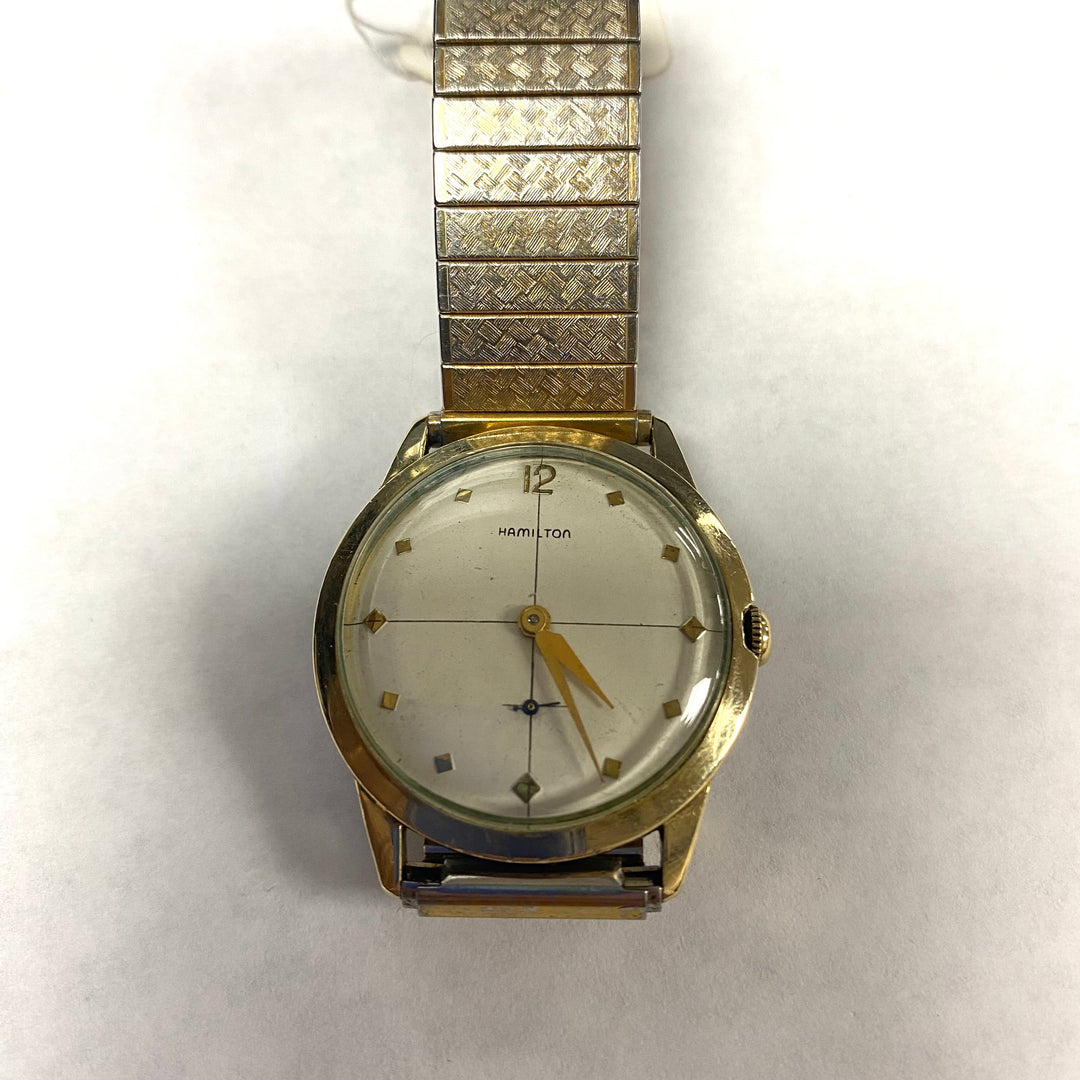 u430 Vintage Hamilton 10K Gold Filled Stainless Steel Mechanical Wrist Watch