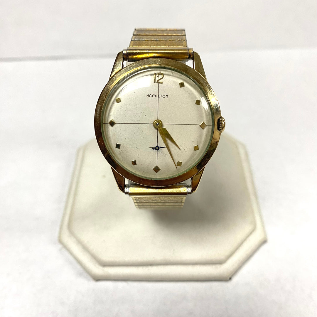 u430 Vintage Hamilton 10K Gold Filled Stainless Steel Mechanical Wrist Watch