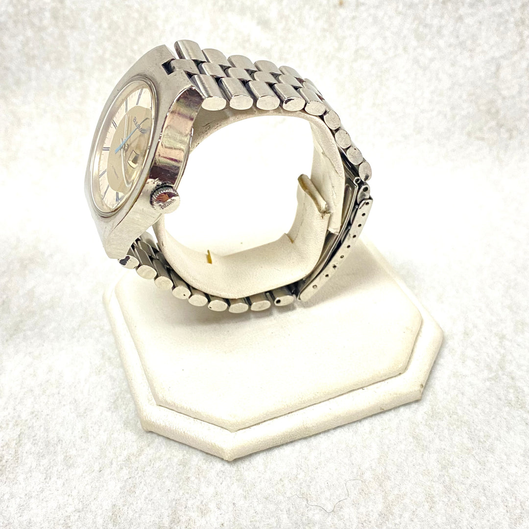 u434 Vintage Bulova Swiss Automatic 17 Jewels Stainless Steel Men's Wrist Watch