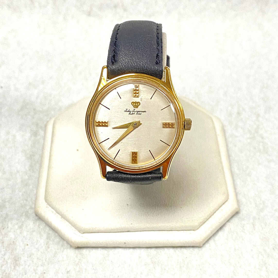 u439 Vintage Jules Jurgensen 18K Gold Electroplated Water Resistant Wrist Watch