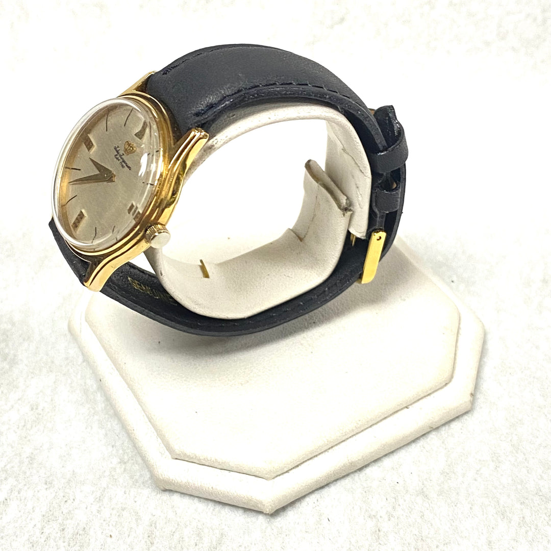 u439 Vintage Jules Jurgensen 18K Gold Electroplated Water Resistant Wrist Watch