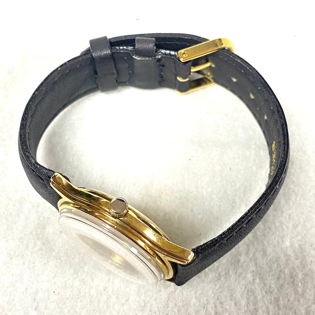 u439 Vintage Jules Jurgensen 18K Gold Electroplated Water Resistant Wrist Watch