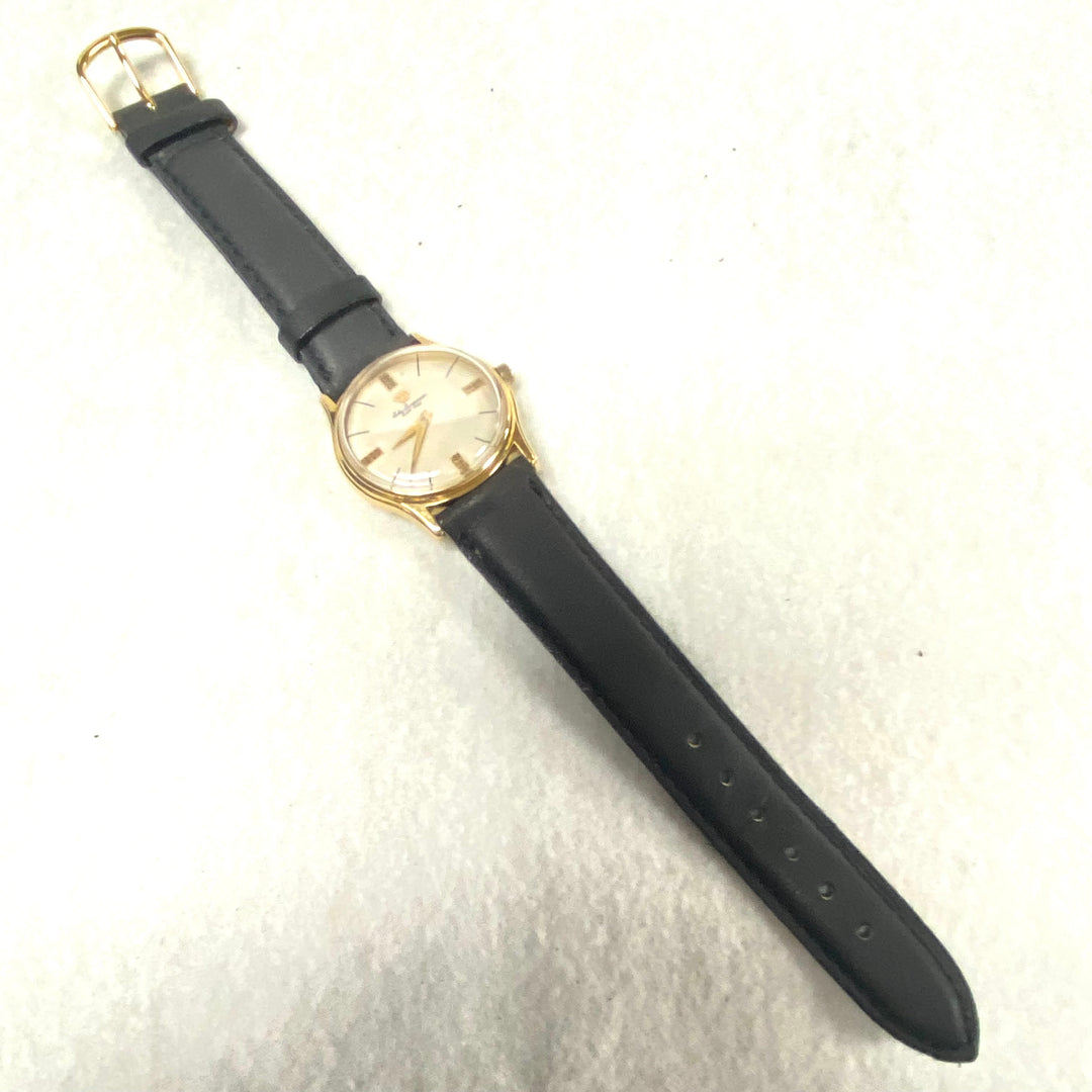 u439 Vintage Jules Jurgensen 18K Gold Electroplated Water Resistant Wrist Watch