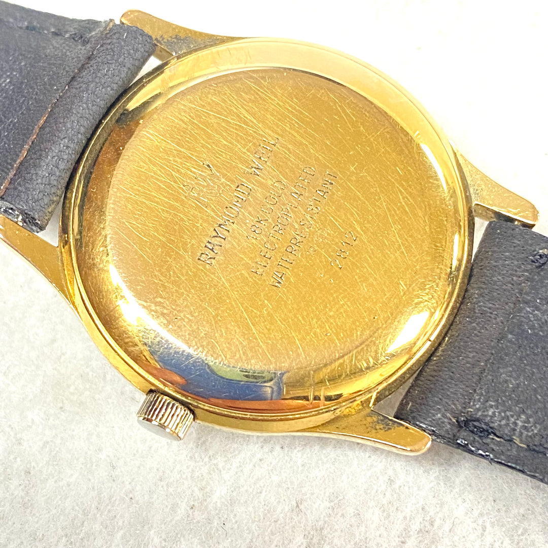 u439 Vintage Jules Jurgensen 18K Gold Electroplated Water Resistant Wrist Watch