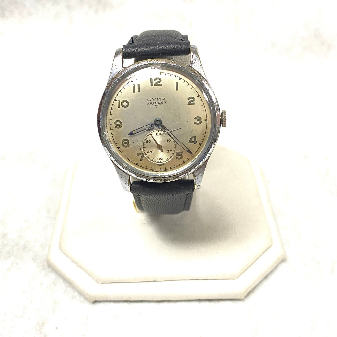 u440 Vintage CYMA Triplex Mechanical Swiss Stainless Back 15 Jewels Wrist Watch