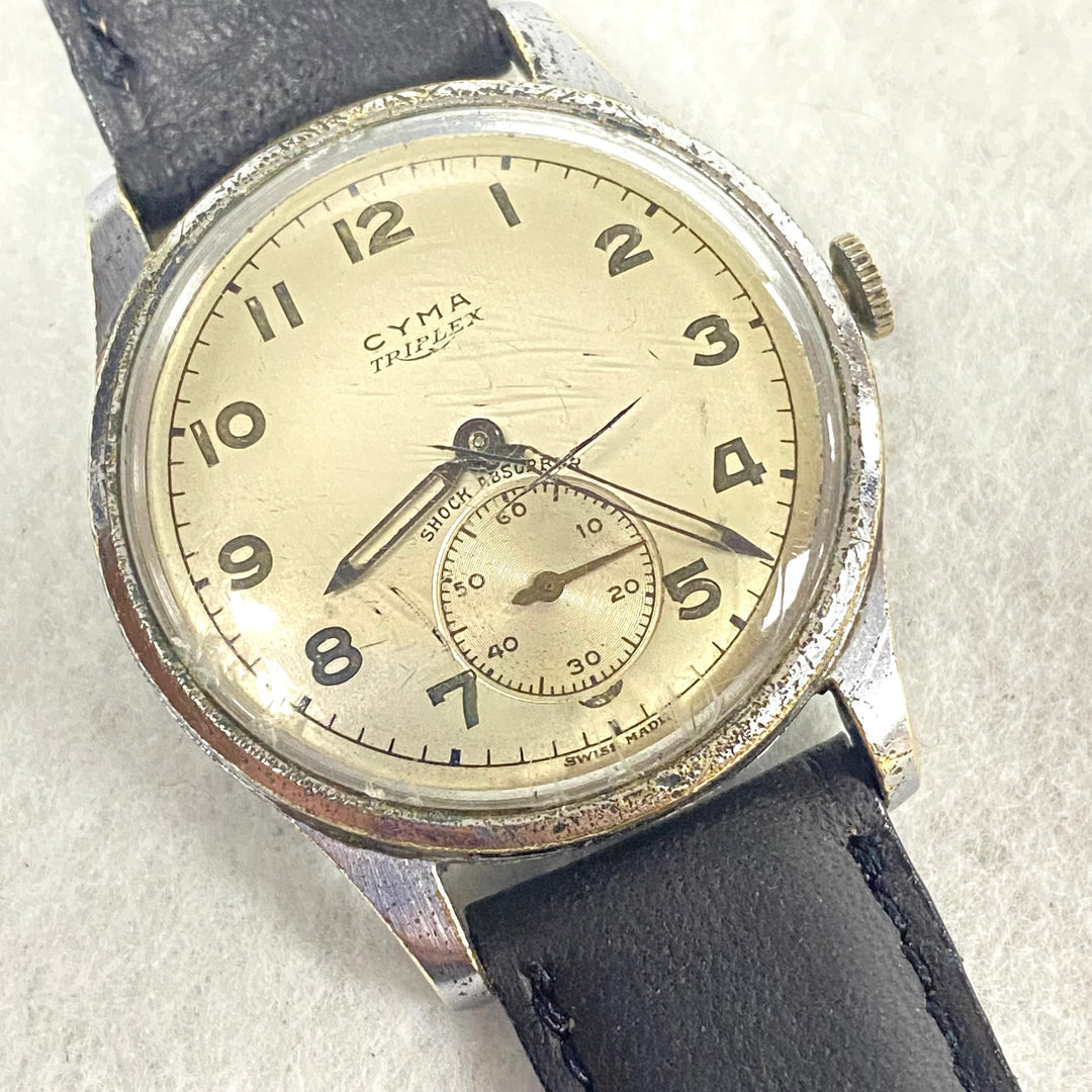 u440 Vintage CYMA Triplex Mechanical Swiss Stainless Back 15 Jewels Wrist Watch