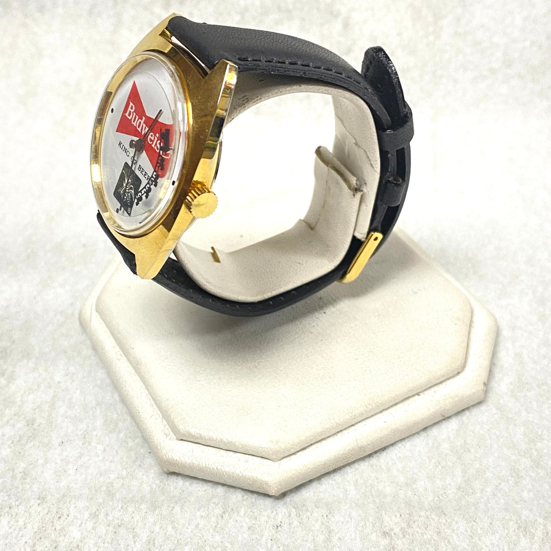 u446 Vintage Budweiser Swiss Stainless Steel Water resistant Battery Wrist Watch