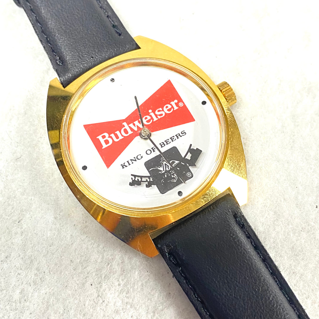 u446 Vintage Budweiser Swiss Stainless Steel Water resistant Battery Wrist Watch