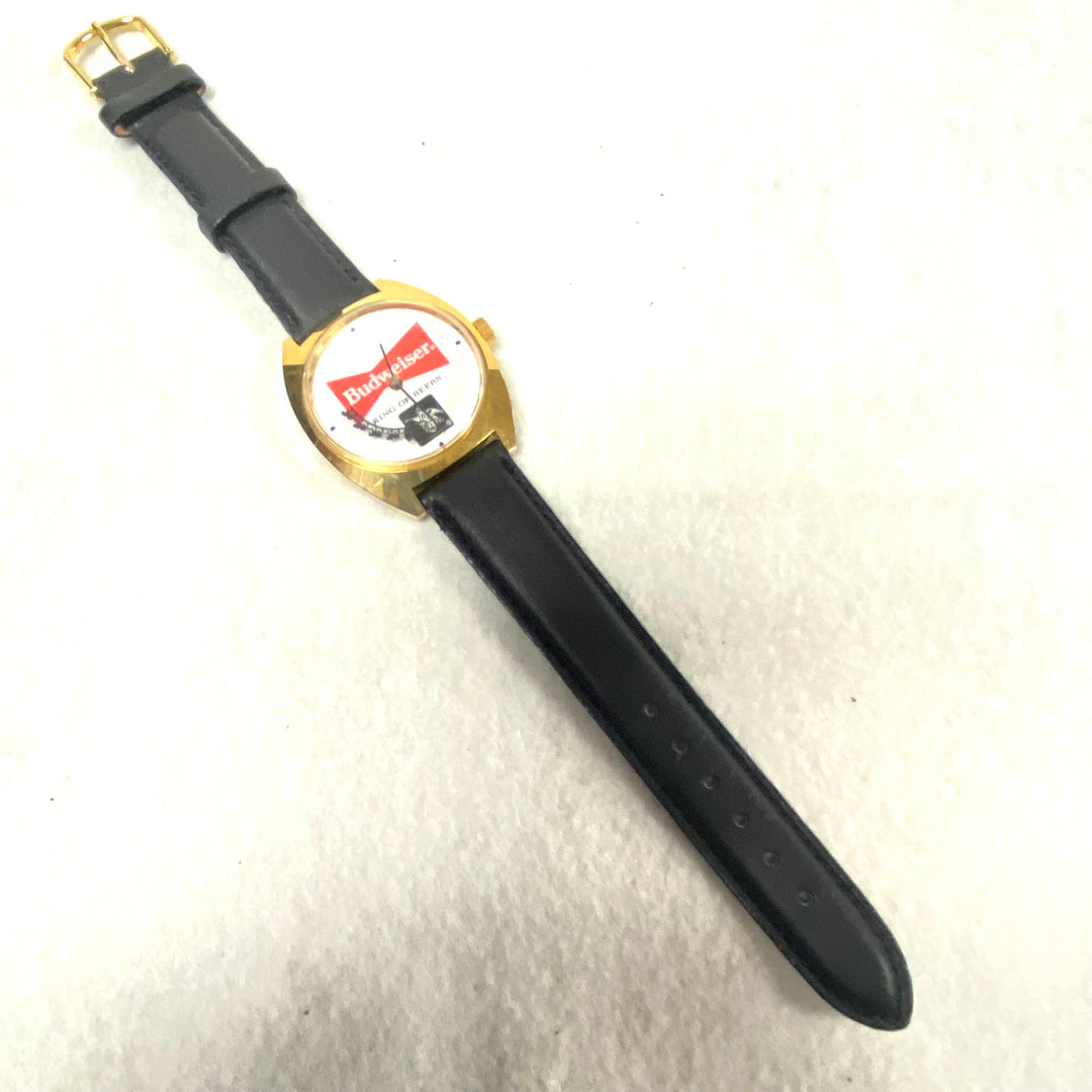 u446 Vintage Budweiser Swiss Stainless Steel Water resistant Battery Wrist Watch