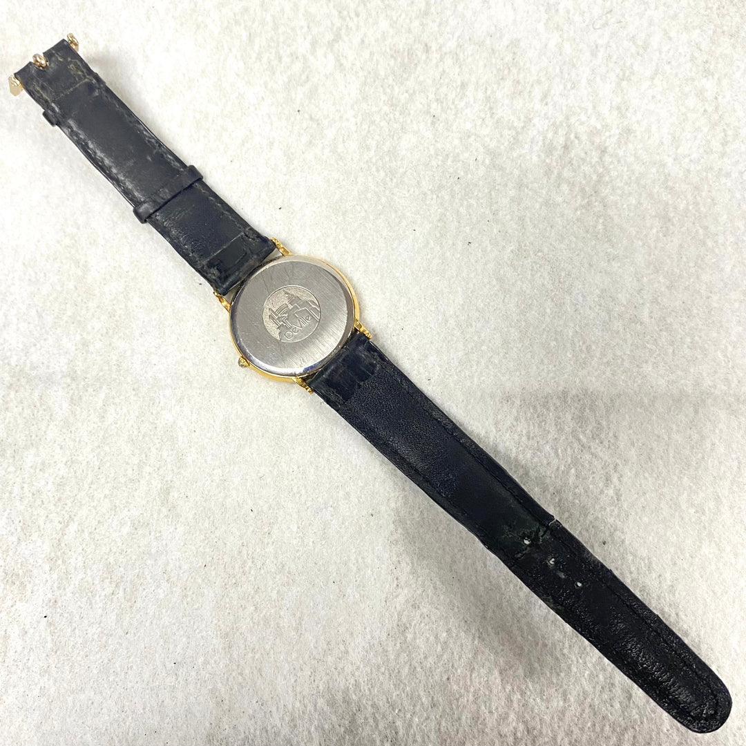 u448 Vintage OMEGA Swiss Made Battery Gold Silver Tone 6 Jewels Wrist Watch