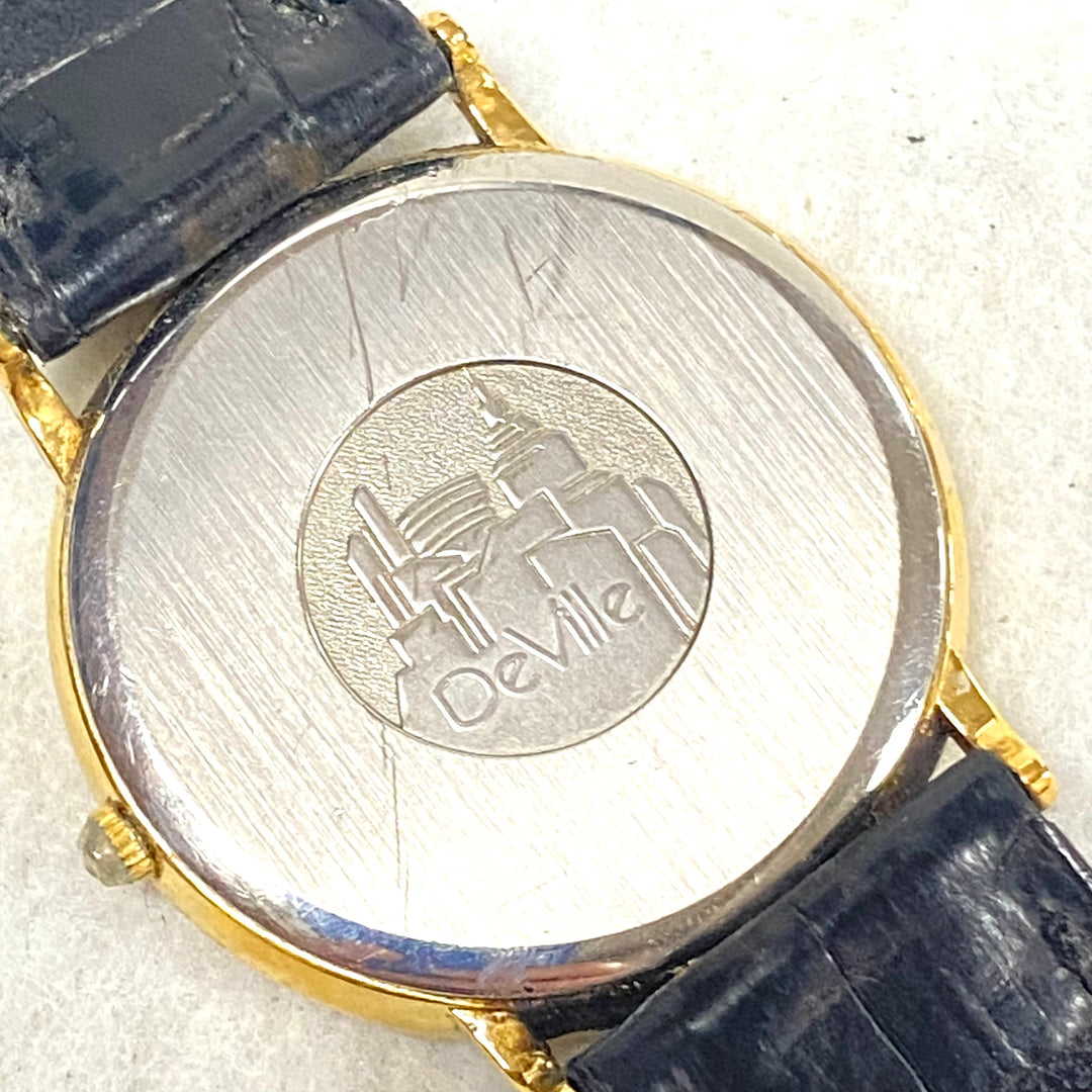 u448 Vintage OMEGA Swiss Made Battery Gold Silver Tone 6 Jewels Wrist Watch