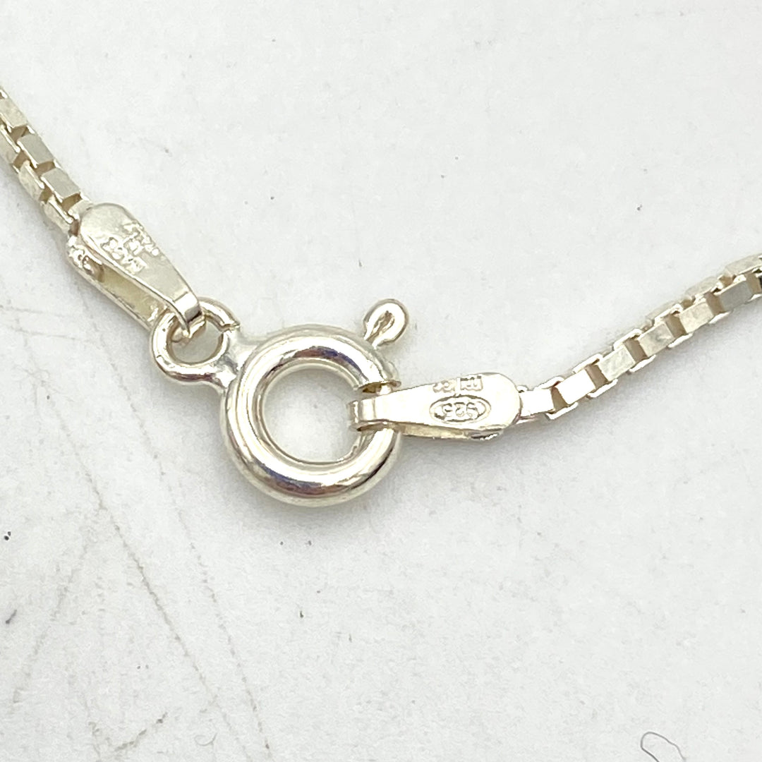 u455 Vintage Sterling Silver 925 Necklace 18" Princess Wedding Crystal Pendant