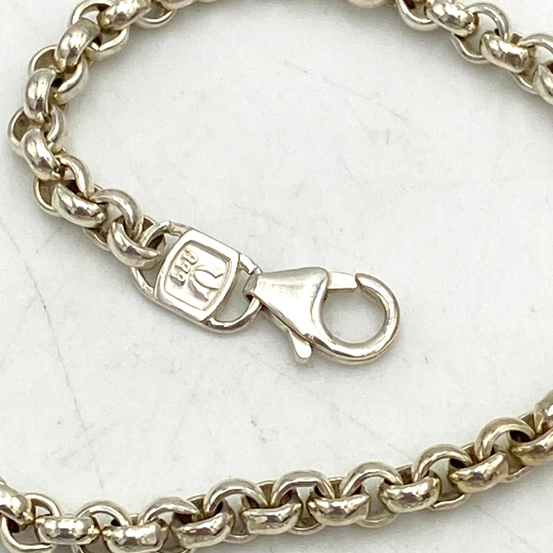 u461 Vintage Sterling Silver 999 USA Thick Cable Link Chain Necklace 20" Long