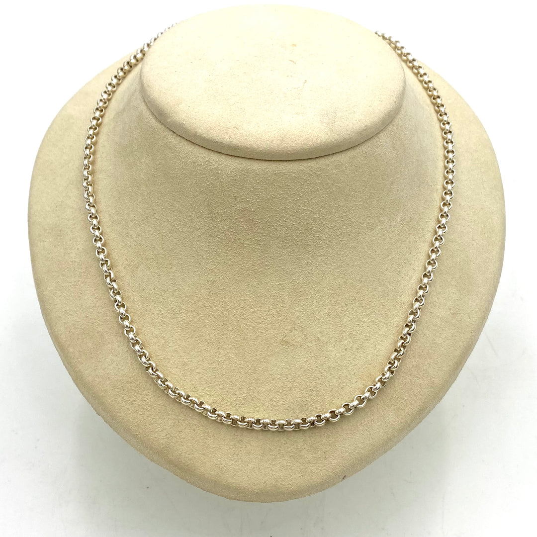 u461 Vintage Sterling Silver 999 USA Thick Cable Link Chain Necklace 20" Long