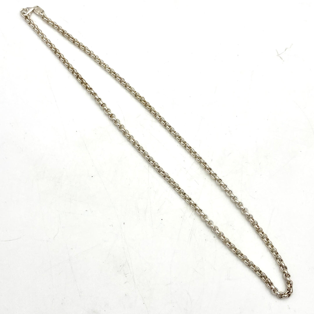 u461 Vintage Sterling Silver 999 USA Thick Cable Link Chain Necklace 20" Long