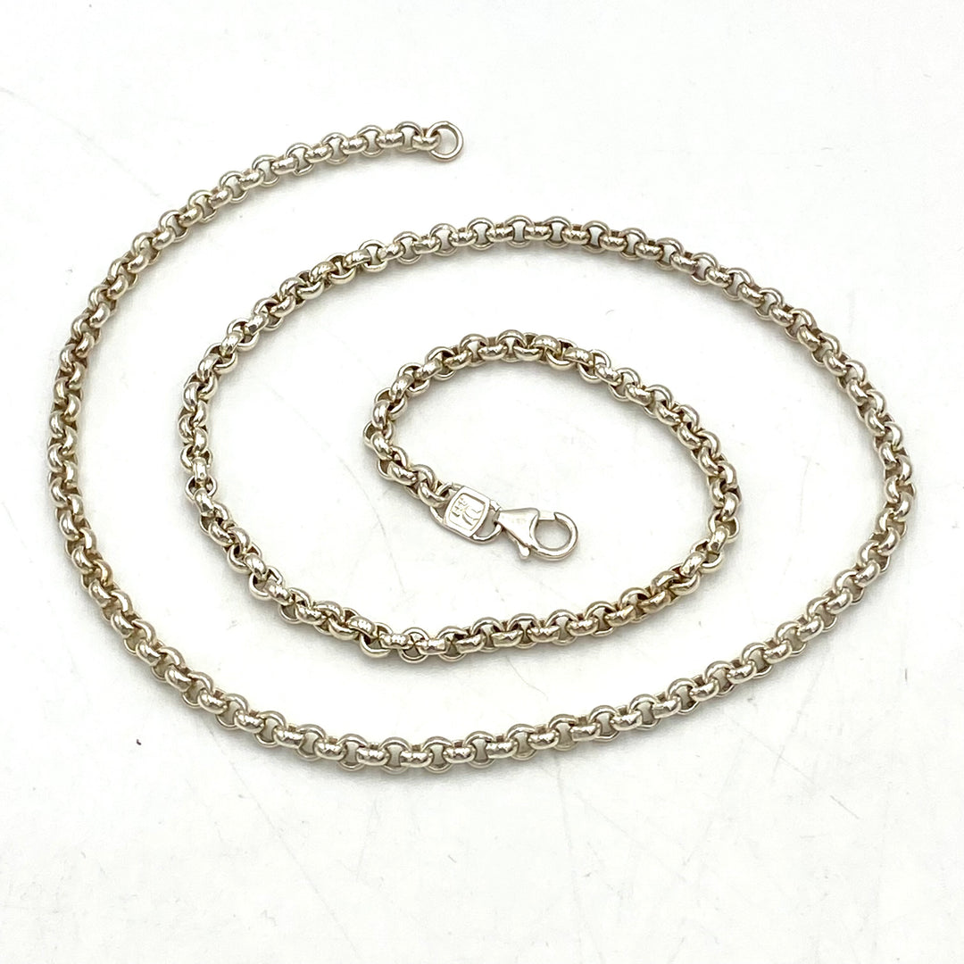 u461 Vintage Sterling Silver 999 USA Thick Cable Link Chain Necklace 20" Long