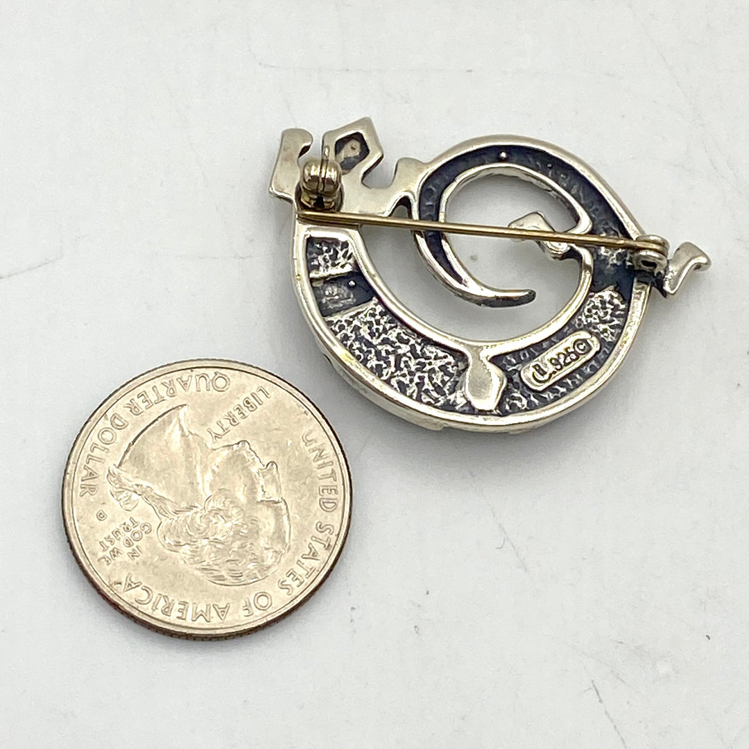 u466 Vintage Carolyn Pollack 925 Sterling Silver Enamel Salamander Brooch Pin