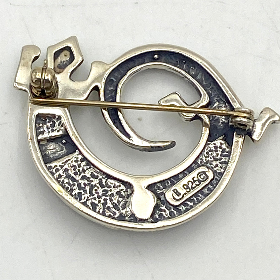 u466 Vintage Carolyn Pollack 925 Sterling Silver Enamel Salamander Brooch Pin